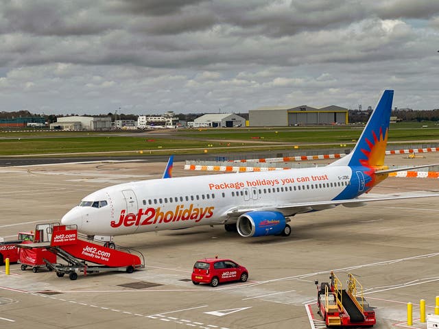 <p>A Jet2 plane pictured at Birmingham Airport </p>