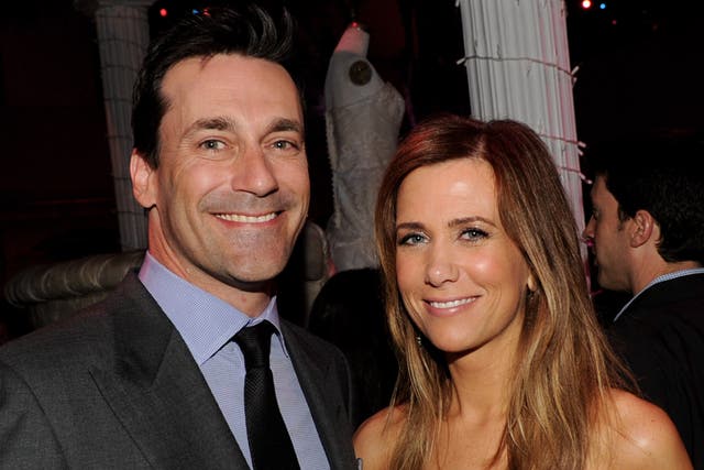 <p>Kristen Wiig and Jon Hamm at the after party for the premiere of ‘Bridesmaids', 28 April 2011. </p>