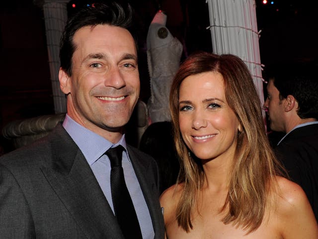 <p>Kristen Wiig and Jon Hamm at the after party for the premiere of ‘Bridesmaids', 28 April 2011. </p>