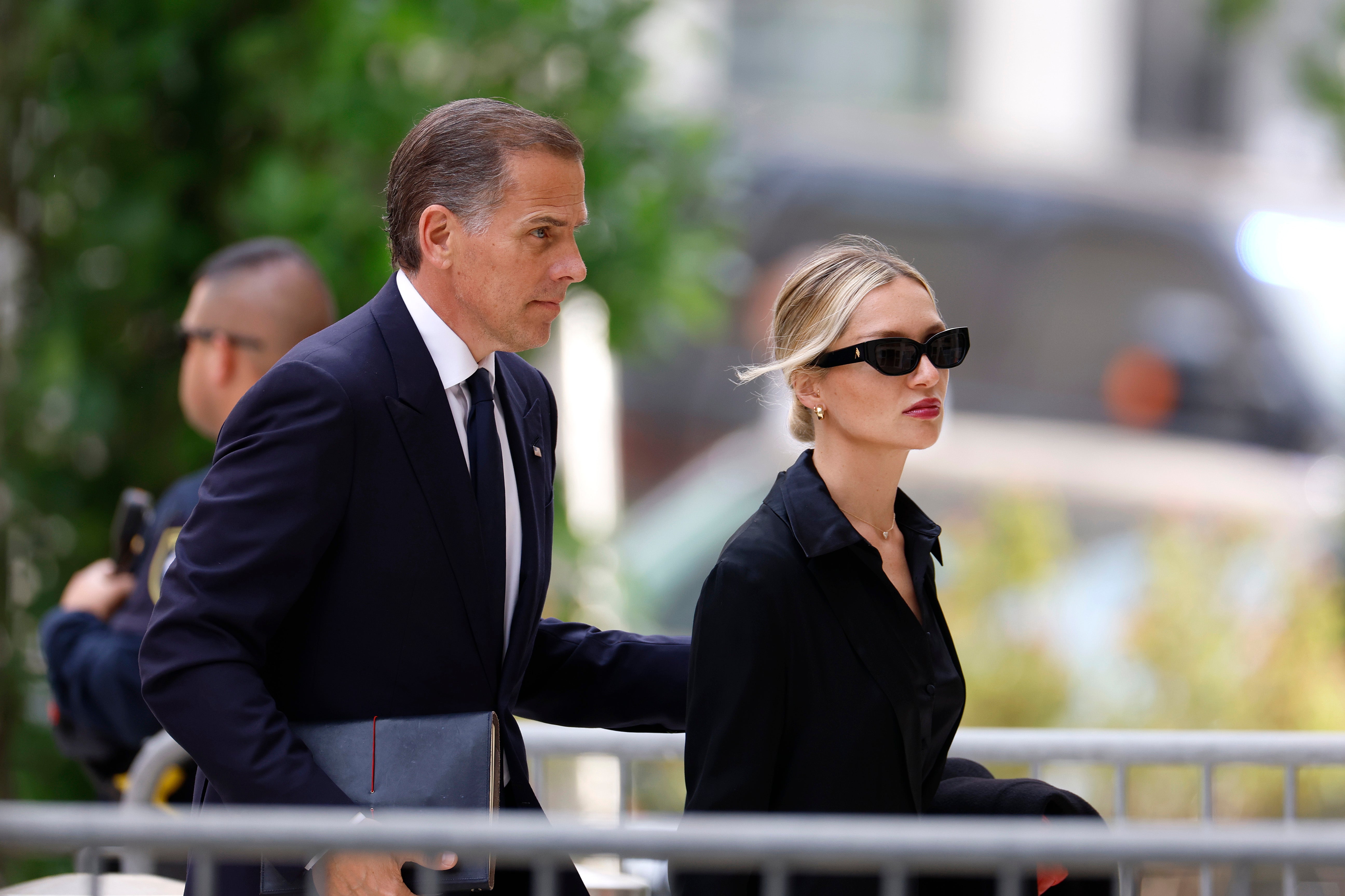 Hunter Biden, son of U.S. President Joe Biden, joined by his his wife Melissa Cohen Biden, arrive to the J. Caleb Boggs Federal Building on June 05, 2024 in Wilmington, Delaware.