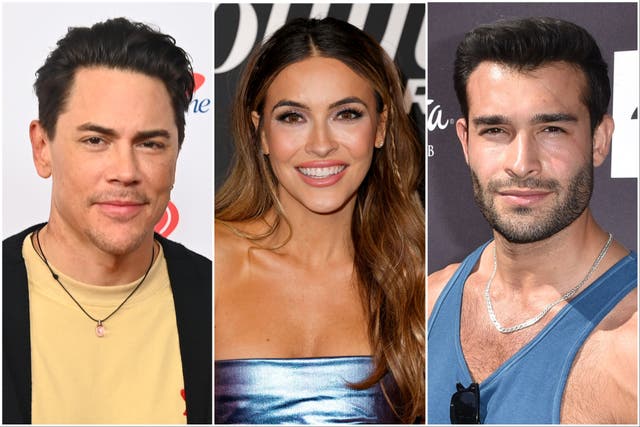 <p>Tom Sandoval, Chrishell Stause and Sam Asghari</p>