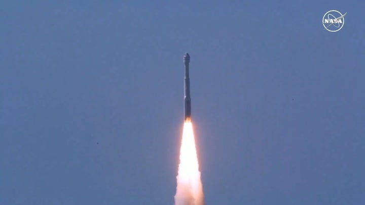 <p>Watch moment Boeing launches humans into space for first time.</p>