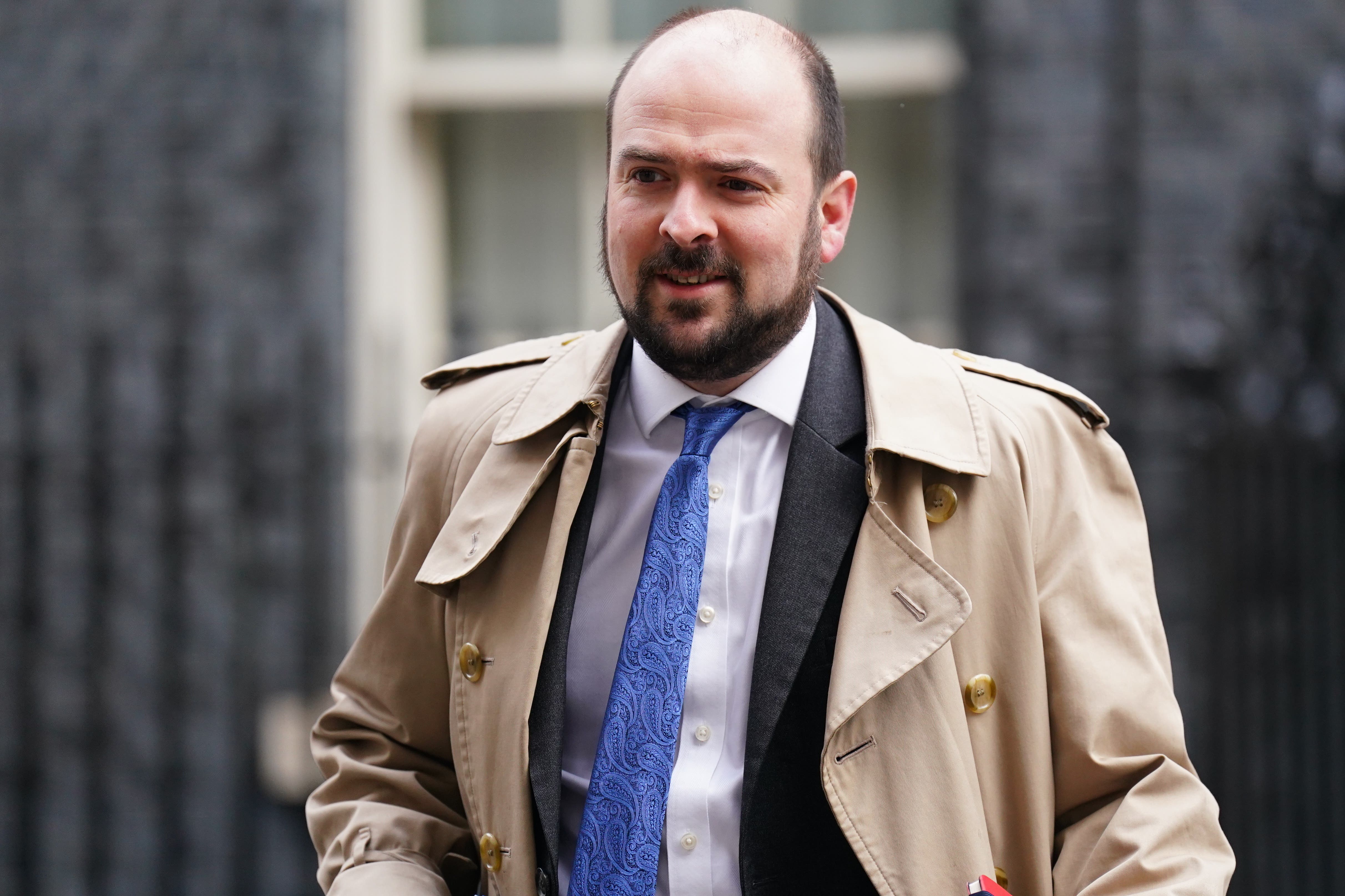 Conservative Party chairman Richard Holden leaves Downing Street, London, following a Cabinet meeting (James Manning/PA)