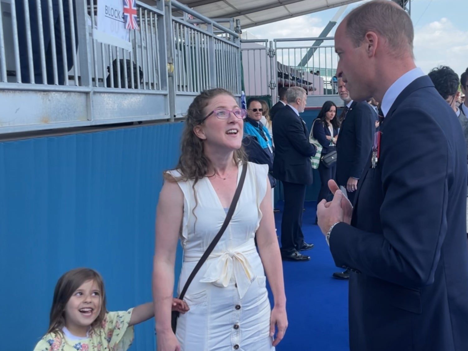 The Prince of Wales meets Amy Callebaut and her daughter Naina