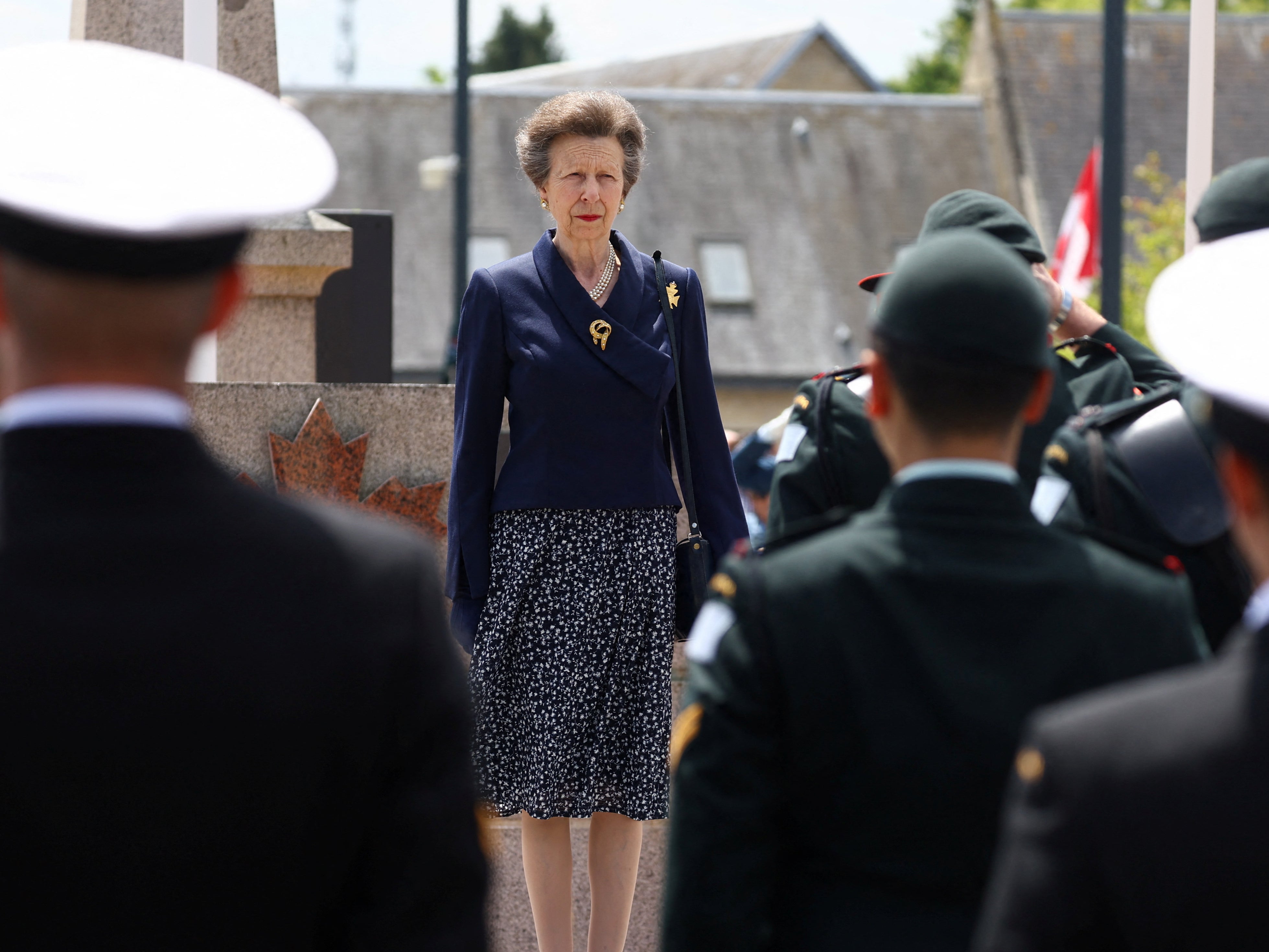 Anne attends a ceremony for unveiling the statue of a Canadian rifleman