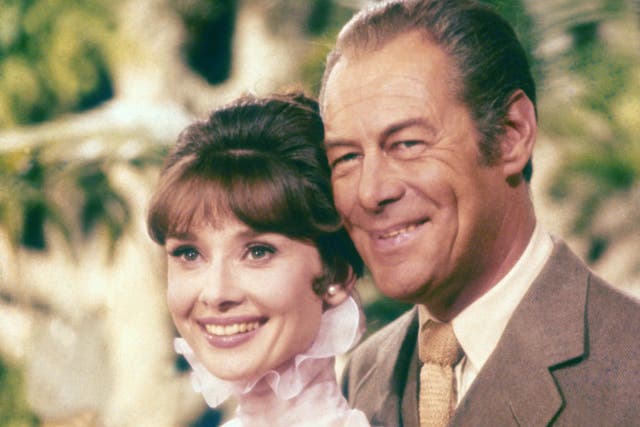 <p>Audrey Hepburn starred with the cantankerous Rex Harrison in the 1964 film </p>