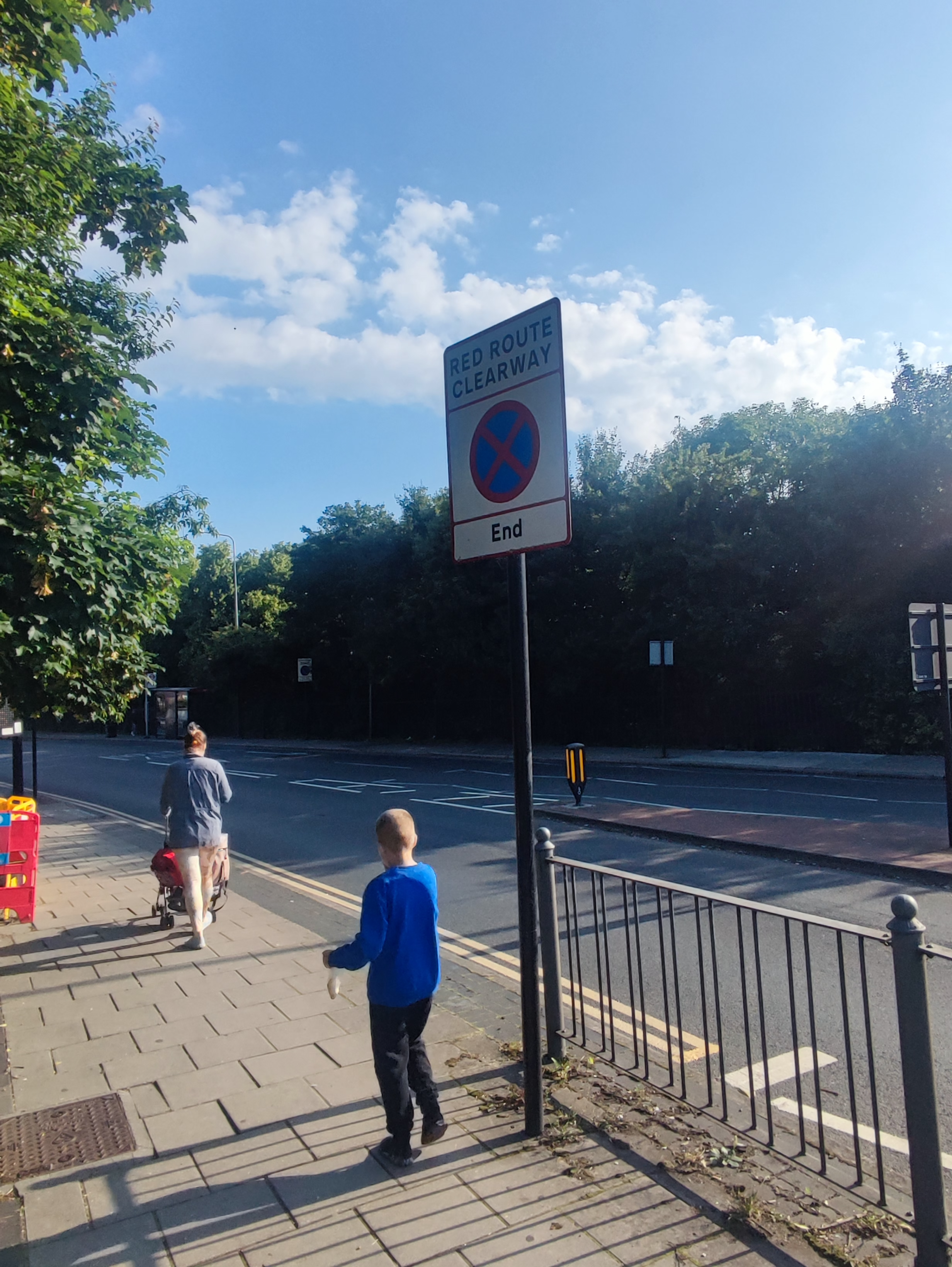 A child walks past the sign where Elsa was discovered