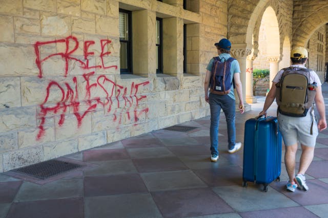<p>Stanford University said 13 people were arrested as law enforcement removed pro-Palestinian demonstrators who occupied a campus building early Wednesday that houses the university president and provost offices </p>