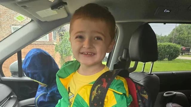 <p>Three-year-old Julian Wood, pictured, was fatally stabbed in a grocery store parking lot. Julian’s family described him as a “sweet little boy” with a “cheesy smile” and “rambunctious attitude"</p>