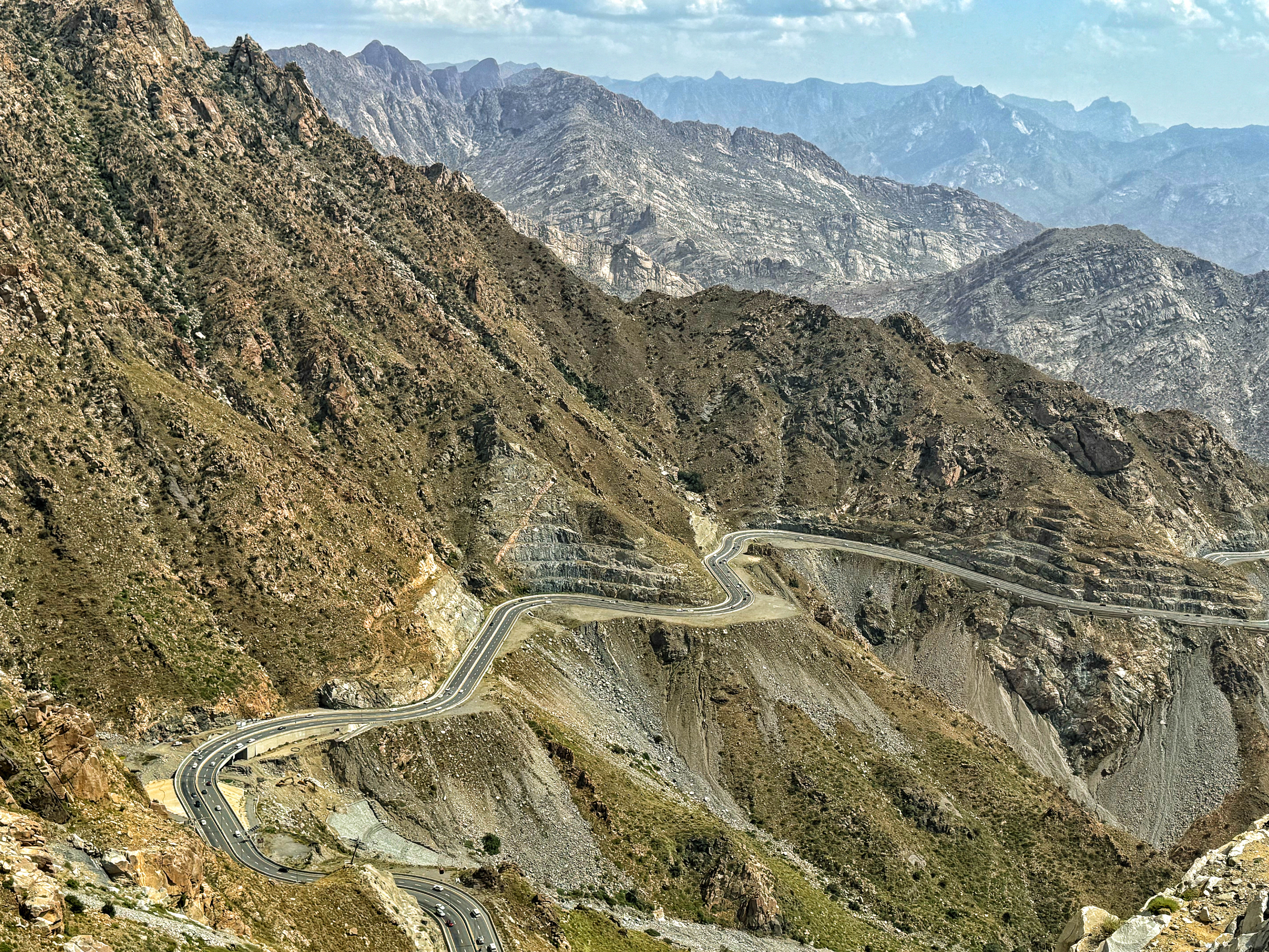 The winding road from Taif to Jeddah, passing Mecca on the way