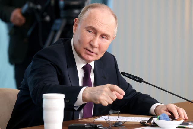 <p>Vladimir Putin made wide-ranging remarks to international news agency editors in St Petersburg</p>