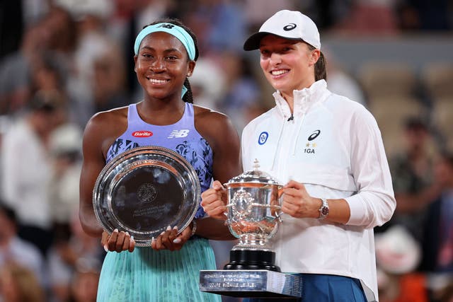 <p>Coco Gauff and Iga Swiatek meet in a rematch of their 2022 final </p>