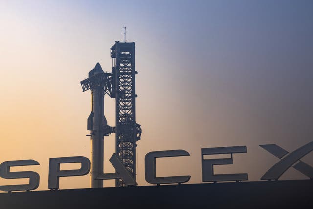 <p>The Starship rocket on the launchpad at SpaceX’s Starbase facility in Texas on 5 June, 2024</p>