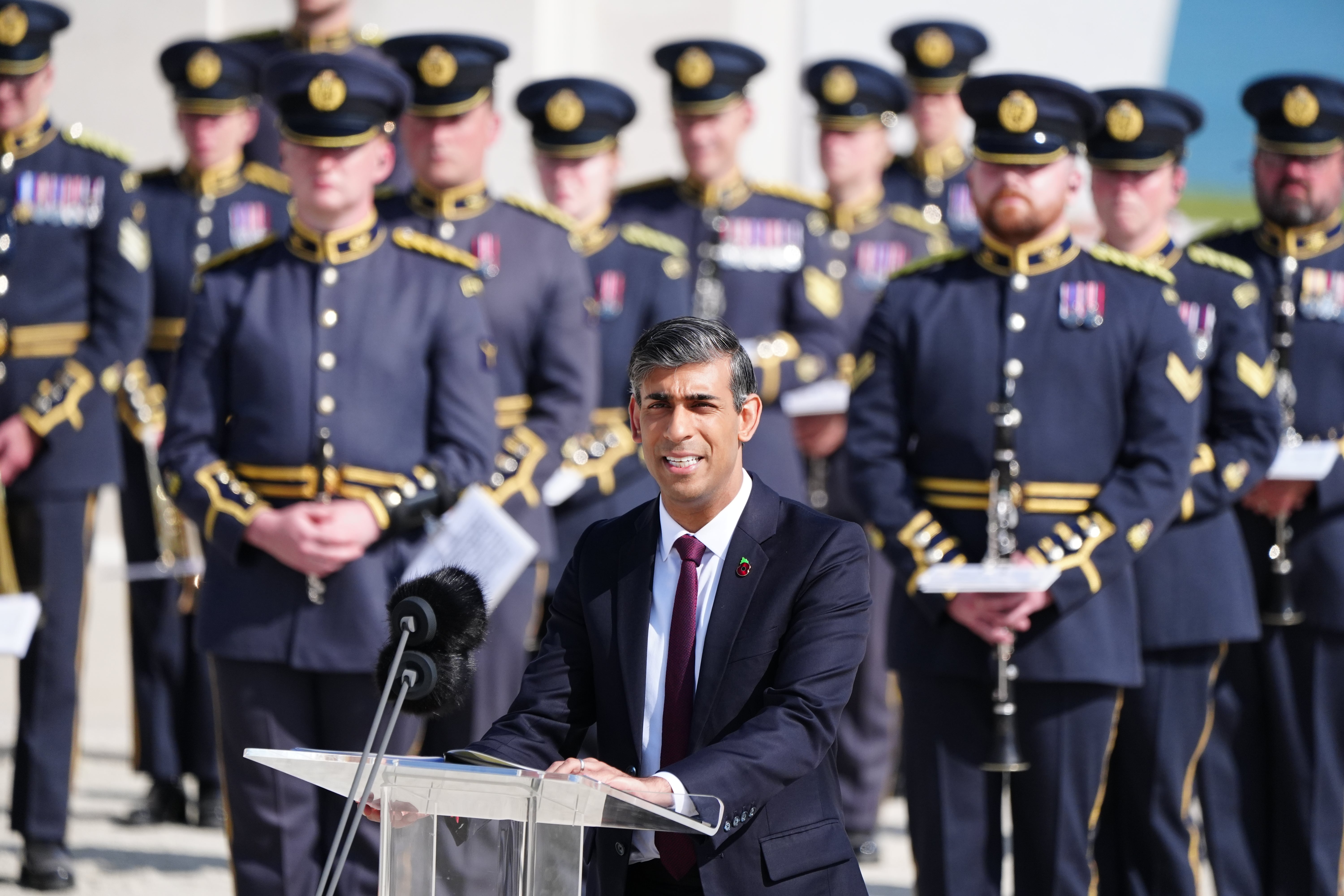 Prime Minister Rishi Sunak speaking during the UK national commemorative event for the 80th anniversary of D-Day