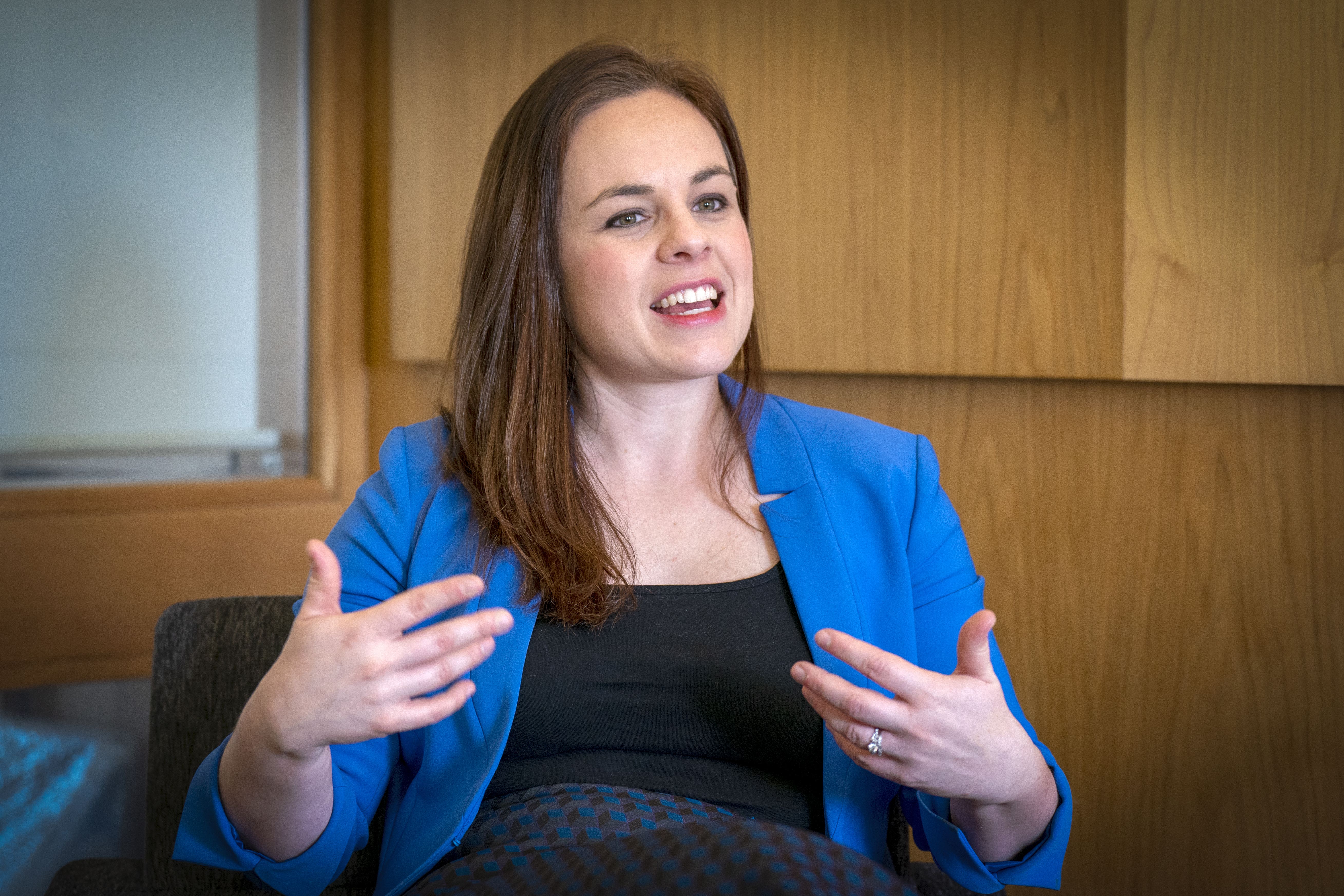 Deputy First Minister Kate Forbes hit out at Douglas Ross over his U-turn to stand for election to Westminster (PA)