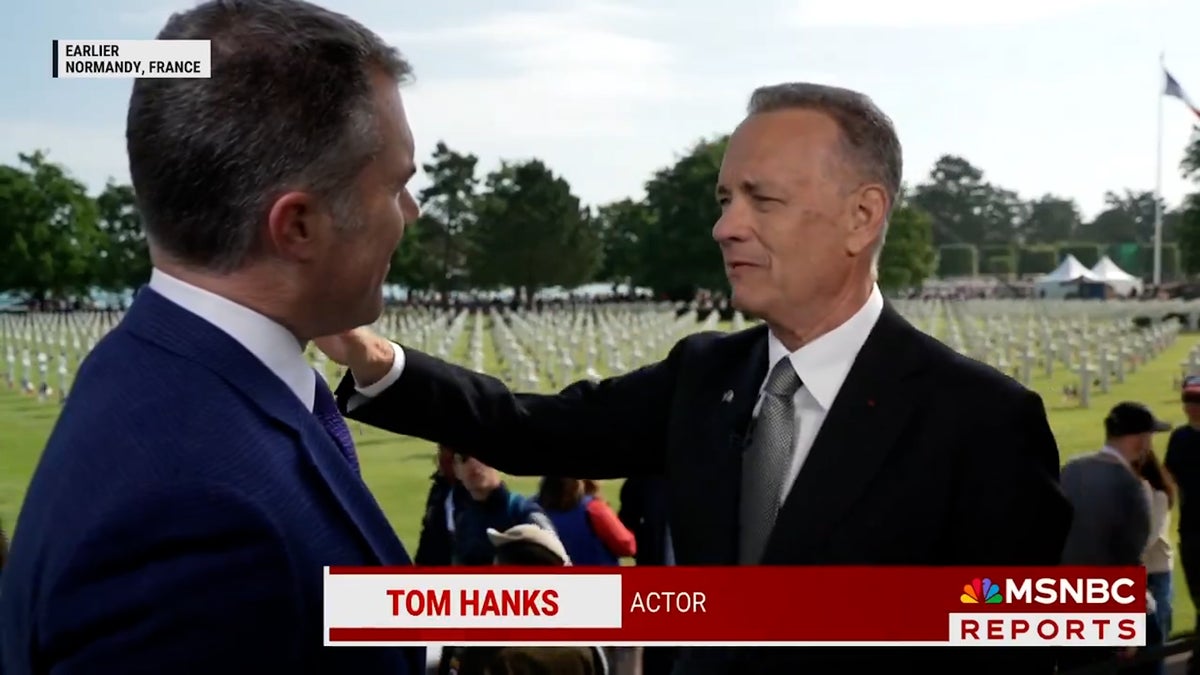 Tom Hanks pays tribute to D-Day veterans at 80th anniversary memorial service in Normandy