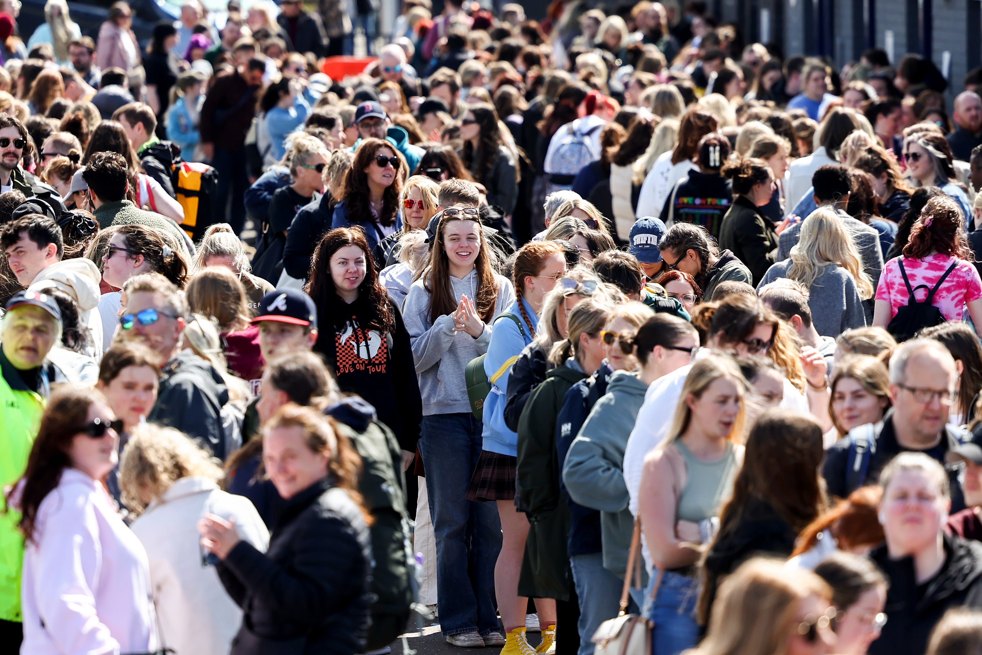 Taylor Swift fans queue outside Murrayfield Stadium, Edinburgh, where the singer played three concerts last weekend