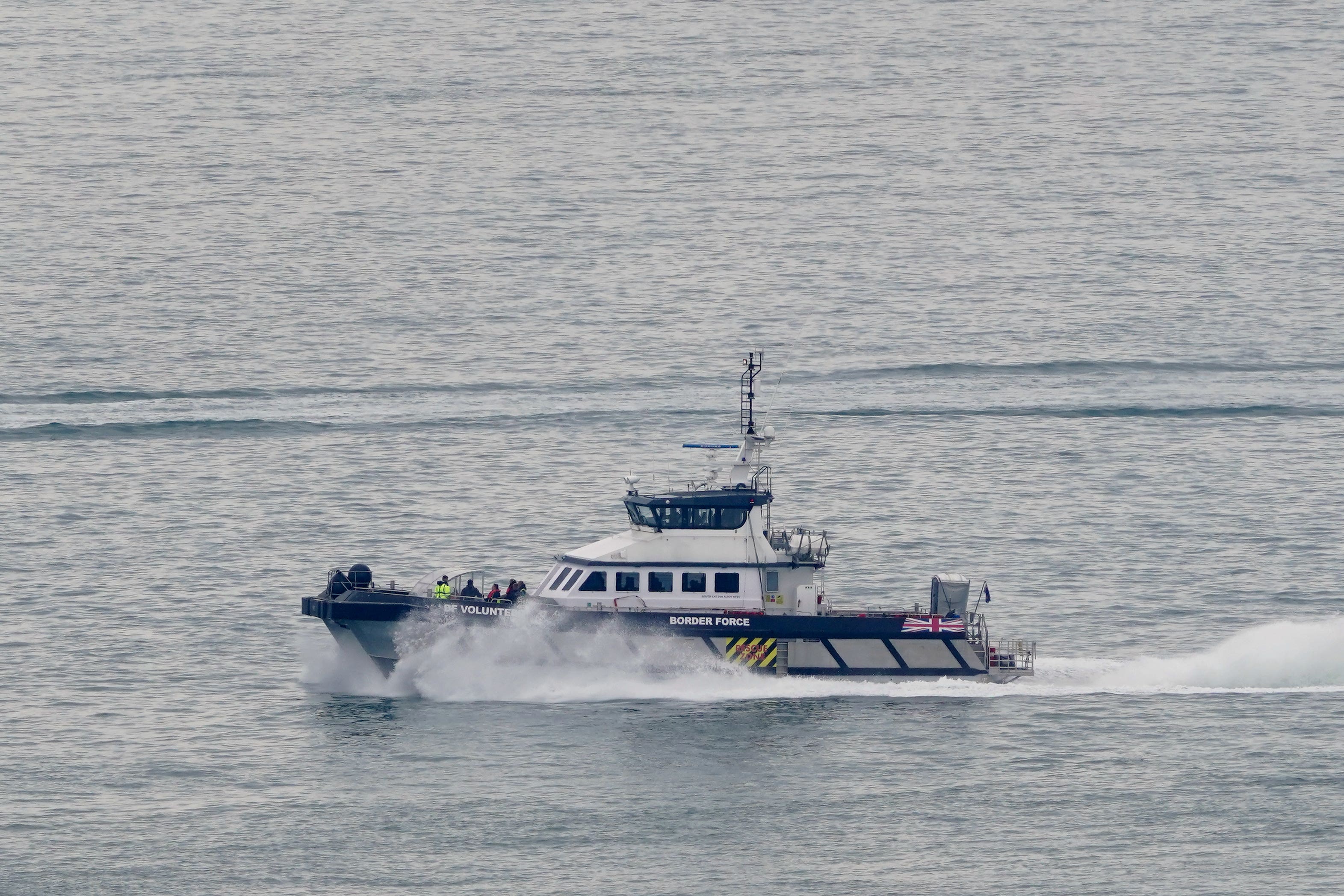 A Border Force boat in the English Channel (Gareth Fuller/PA)