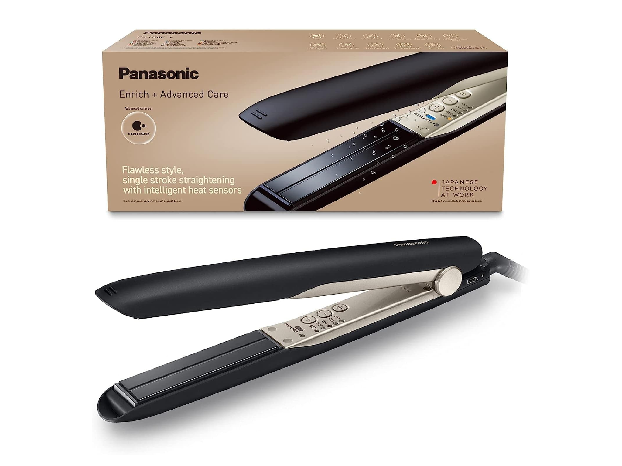 Panasonic EH-HS0E enrich + advanced care hair straighteners