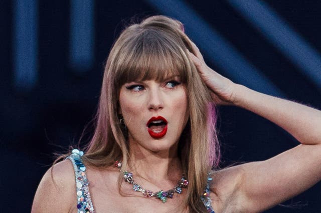 <p>Taylor Swift performing the Eras Tour in Lisbon on 24 May 2024</p>