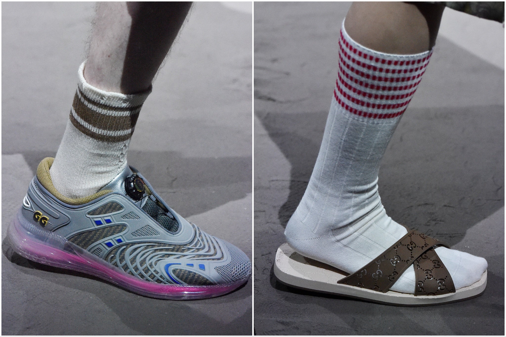 Sock horror: Looks from a Gucci runway that saw socks in the spotlight