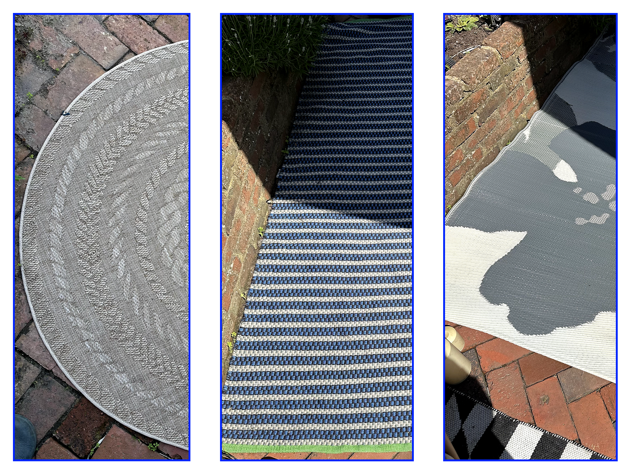 A selection of the outdoor rugs we tested for this review