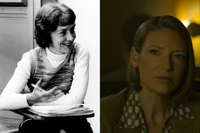 <p>The real Ann Burgess on the left, and the character she inspired on Netflix’s Mindhunter, played by Anna Torv</p>