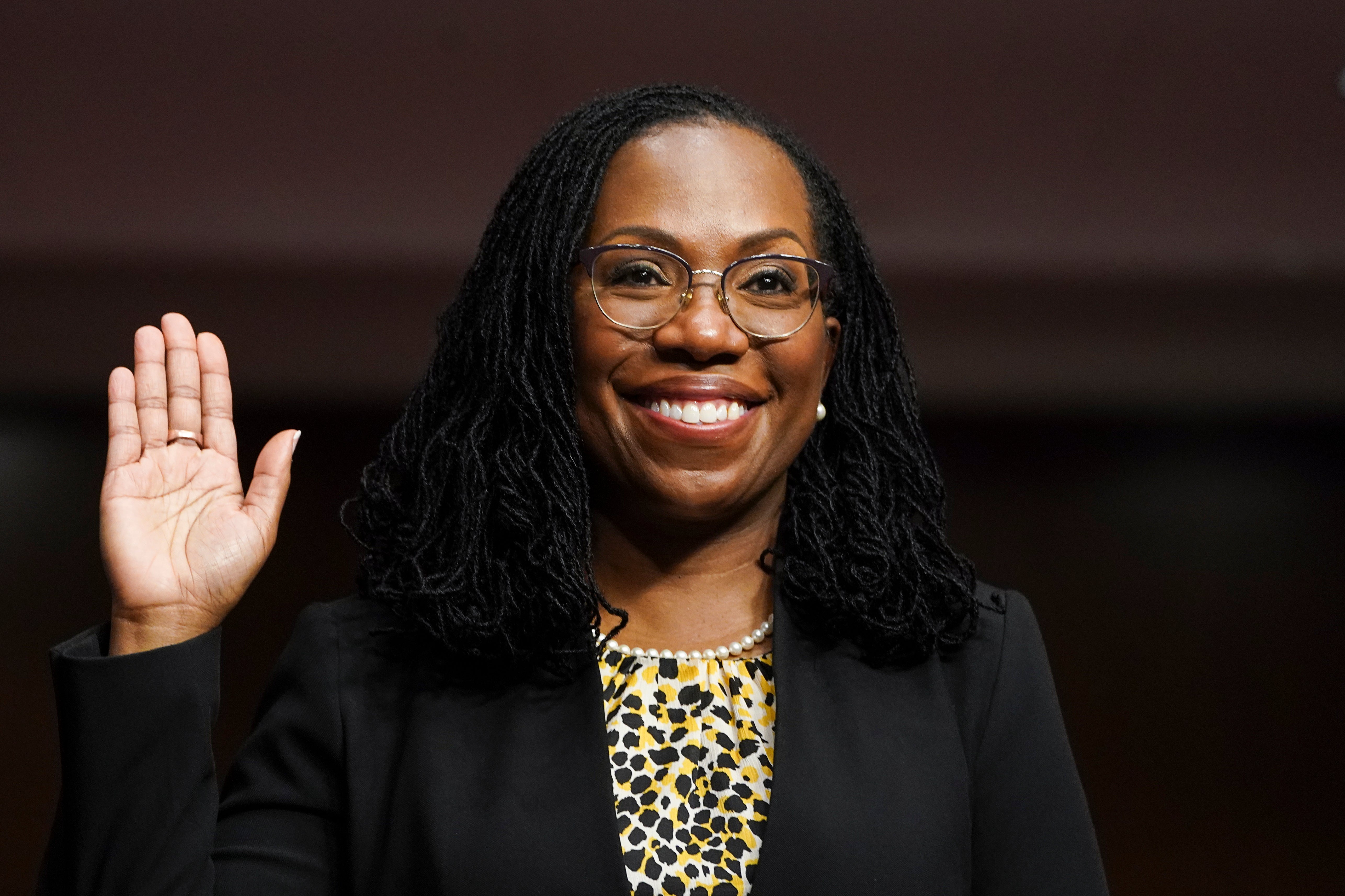 Ketanji Brown Jackson, nominated to be a U.S. Circuit Judge for the District of Columbia Circuit, is sworn in to testify before a Senate Judiciary Committee hearing on pending judicial nominations on Capitol Hill, April 28, 2021 in Washington, DC