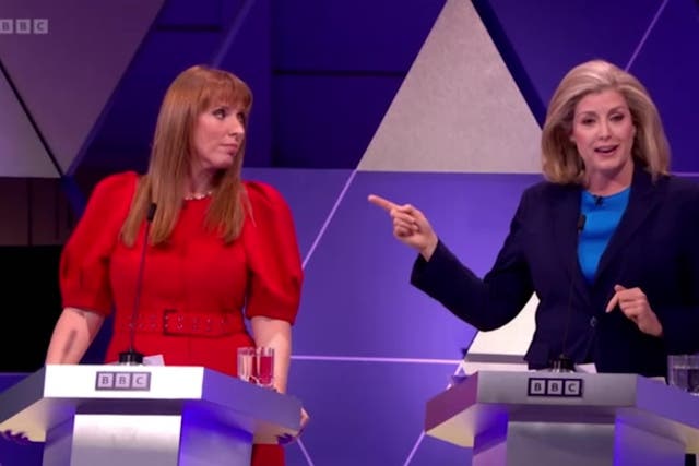 <p>Penny Mordaunt and Angela Rayner clash over defence.</p>