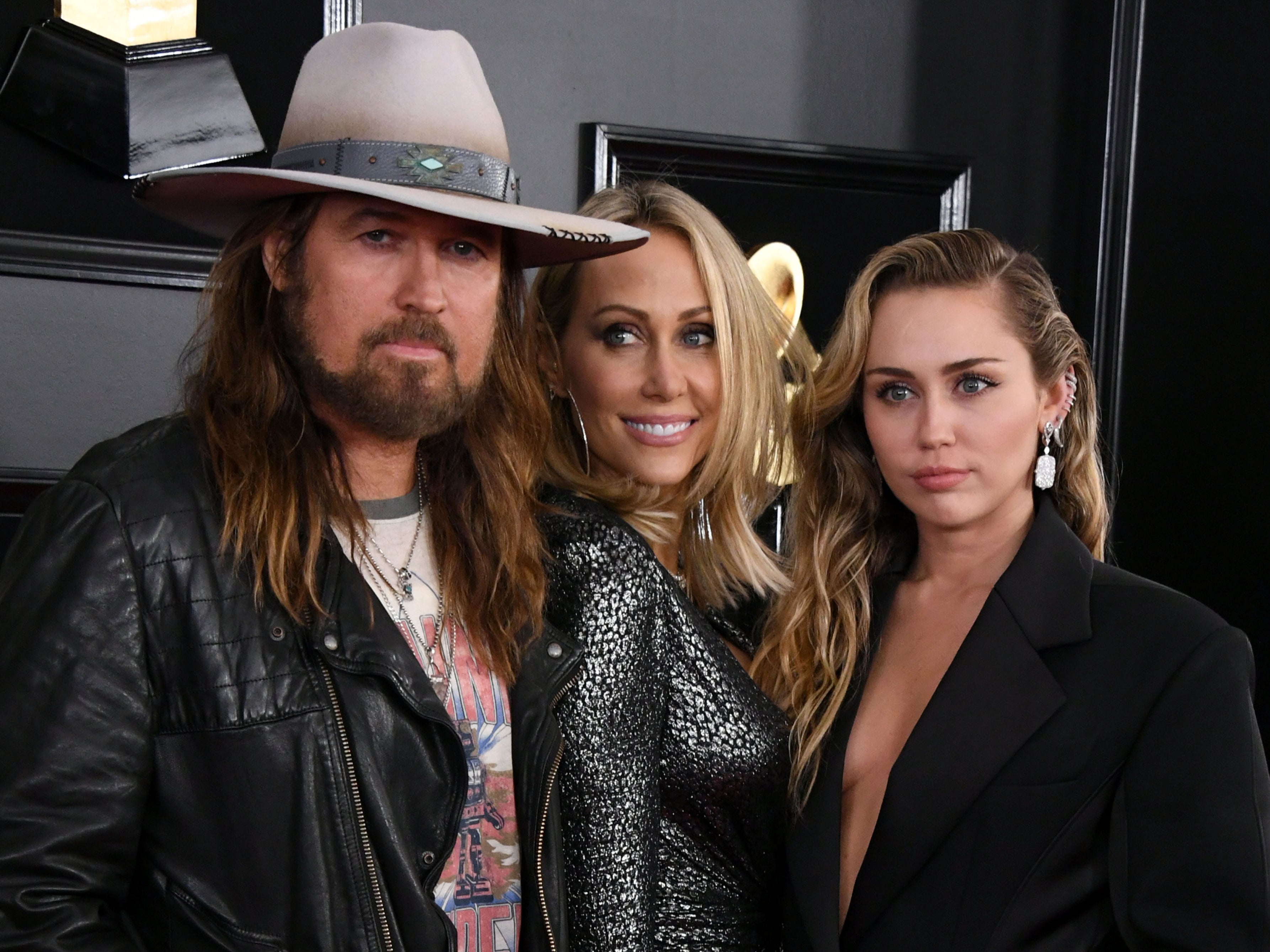 Billy Ray Cyrus, Tish Cyrus and Miley Cyrus