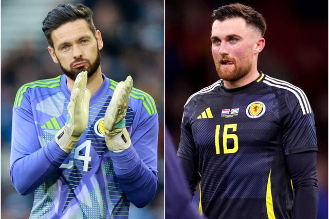 Craig Gordon, left, and John Souttar will not be going to Euro 2024 (Steve Welsh/Joris Verwijst/PA)