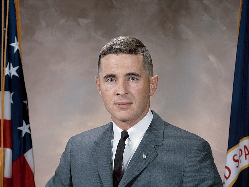 An official photograph of Apollo 8 astronaut William Anders