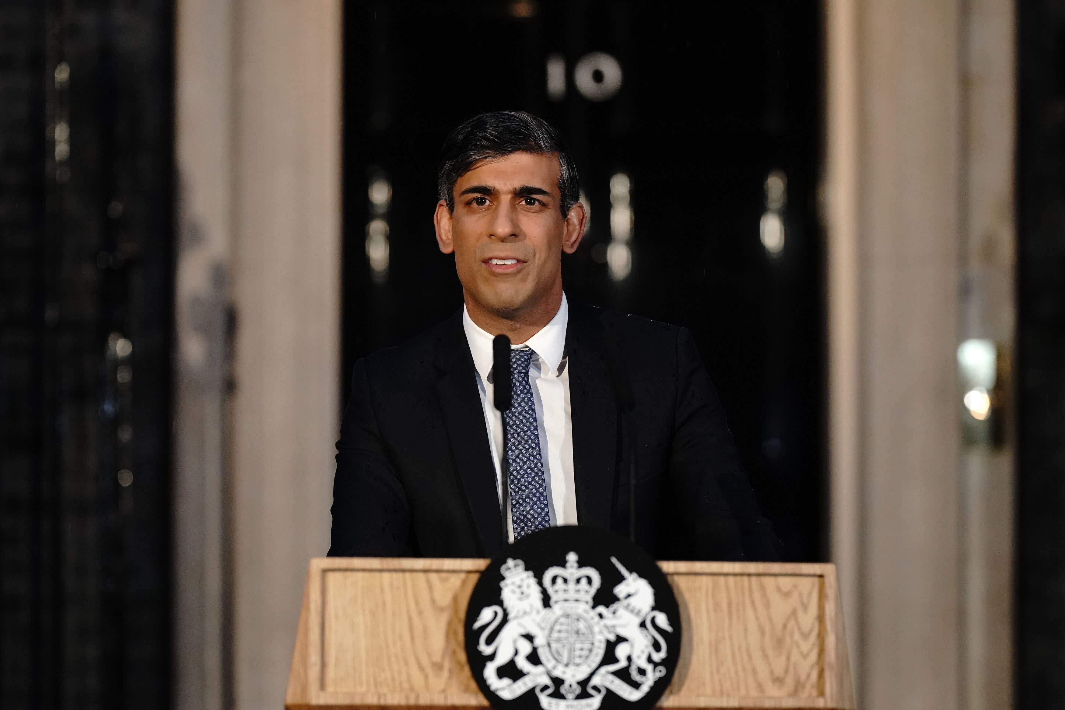 Prime Minister Rishi Sunak giving a press conference in Downing Street, London. Picture date: Friday March 1, 2024. (Aaron Chown/PA)