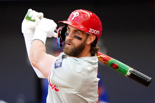 Philadelphia Phillies’ Bryce Harper helped his side to victory in London (Zac Goodwin/PA)