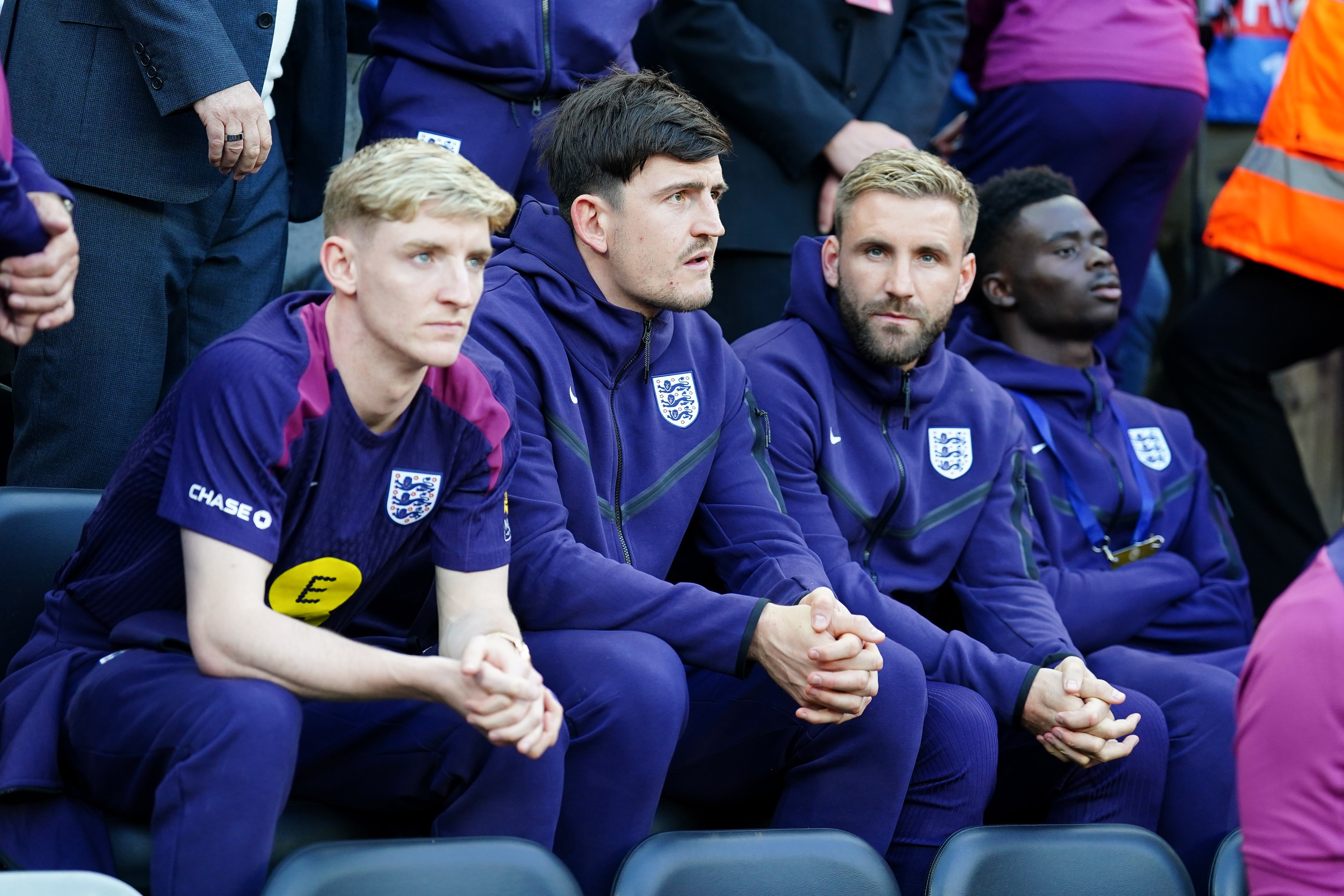 Luke Shaw (right) is hopeful he can return from injury to play at key part in England’s Euro 2024 campaign.