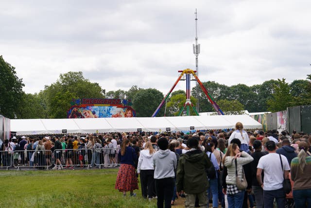 People attending the Lambeth Country Show on Sunday after a funfair ride malfunctioned (Jordan Pettitt/PA)