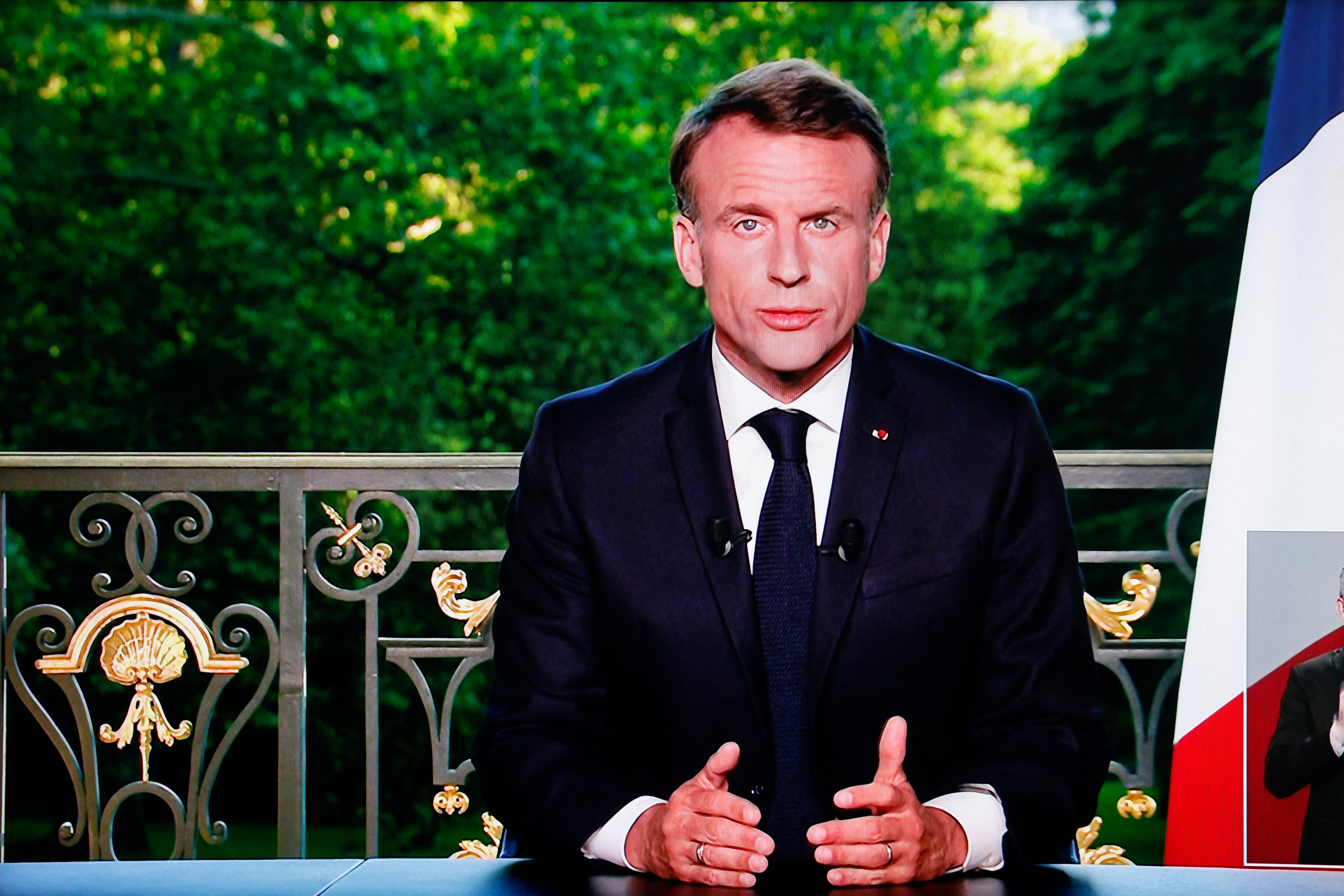 The French president announces snap elections during a TV address on Sunday