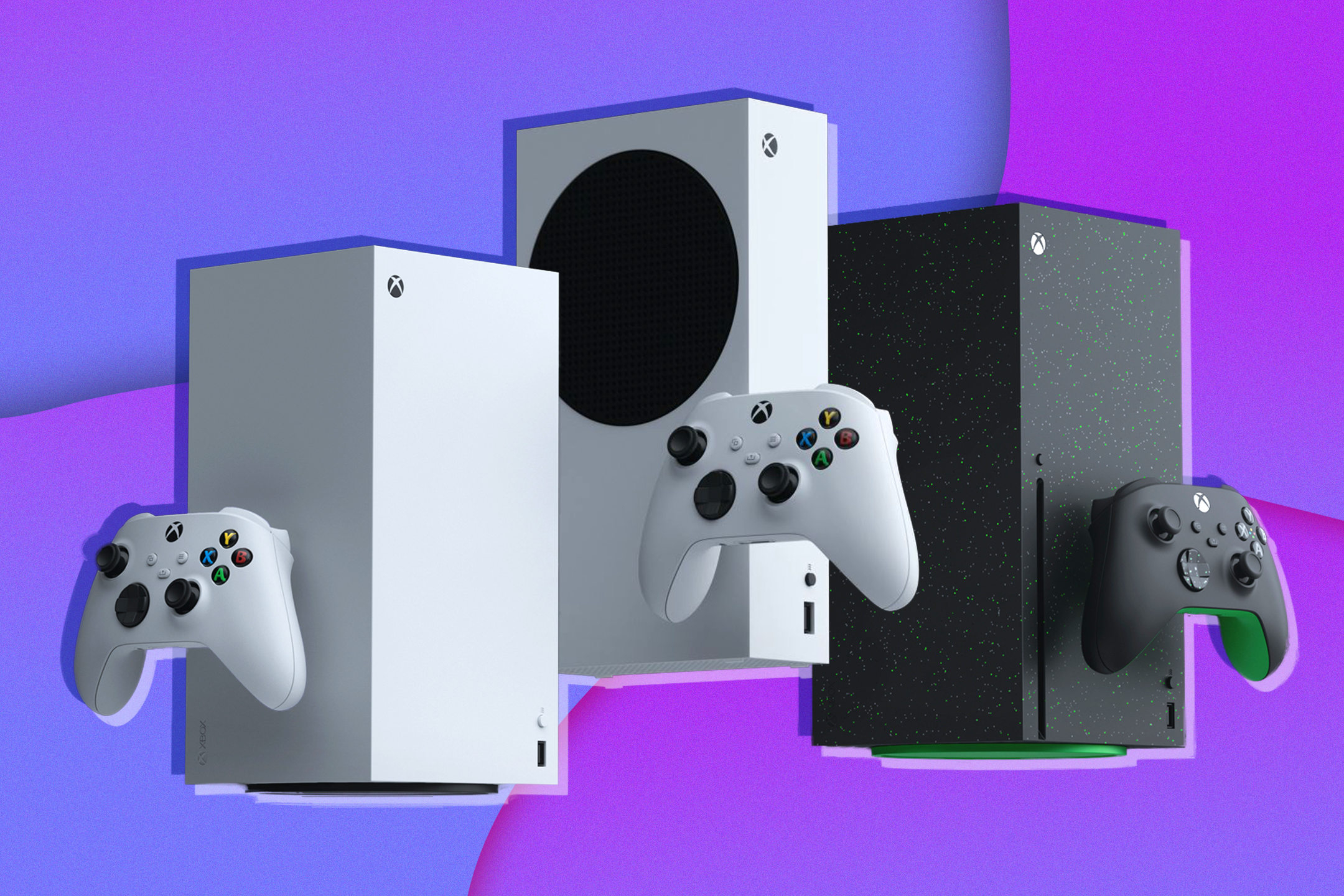 Three new consoles announced: the 2TB Xbox Series X in galaxy black, the all-digital 1TB Xbox Series X, and the 1TB Xbox Series S in white