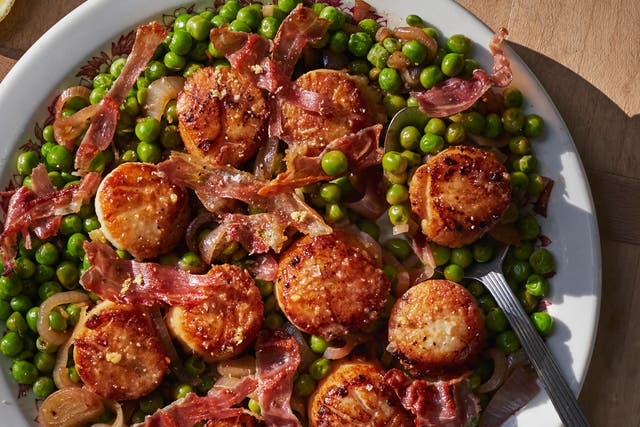 Food-Out There-Scallops with Peas and Prosciutto