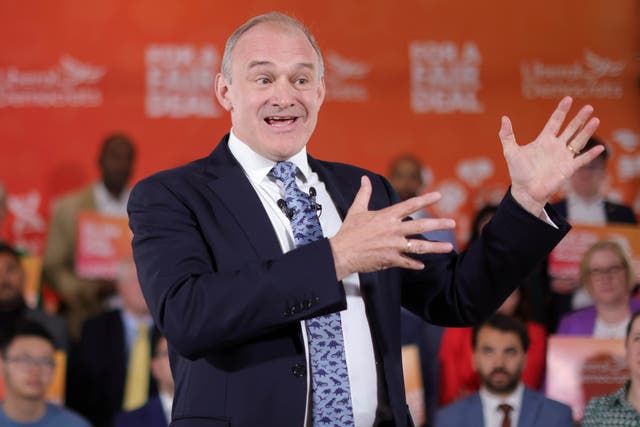 <p>Sir Ed Davey launched the manifesto today </p>