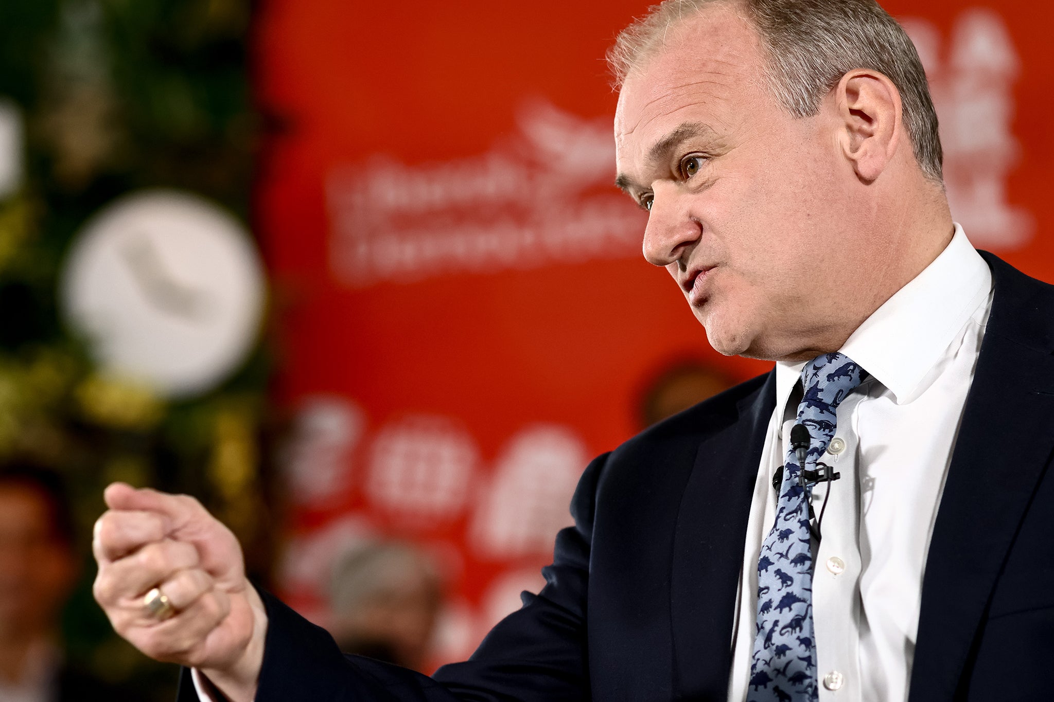 Leader of the Liberal Democrats Ed Davey speaks at the party’s manifesto launch