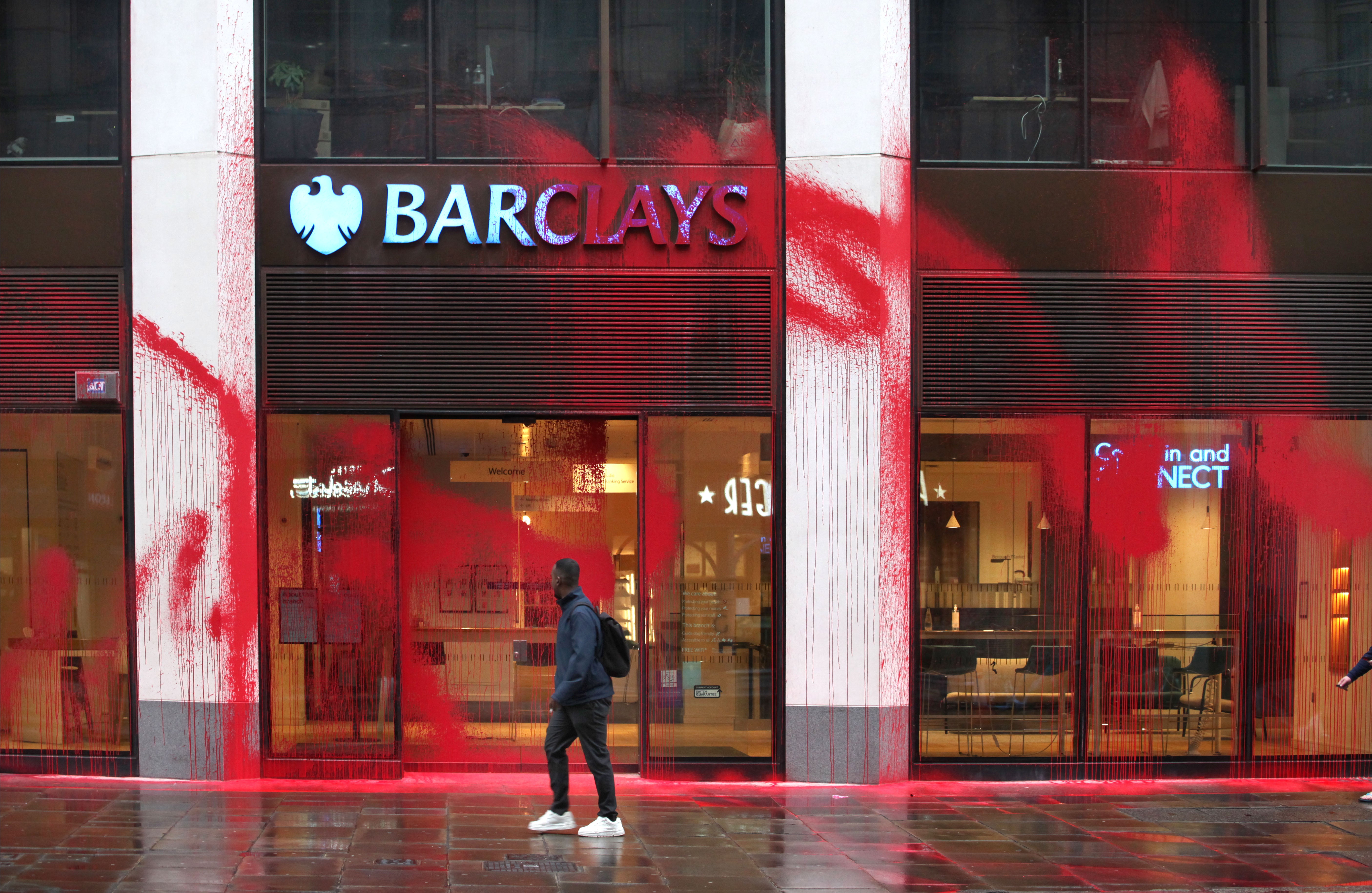 Barclays has been the target of pro-Palestine action