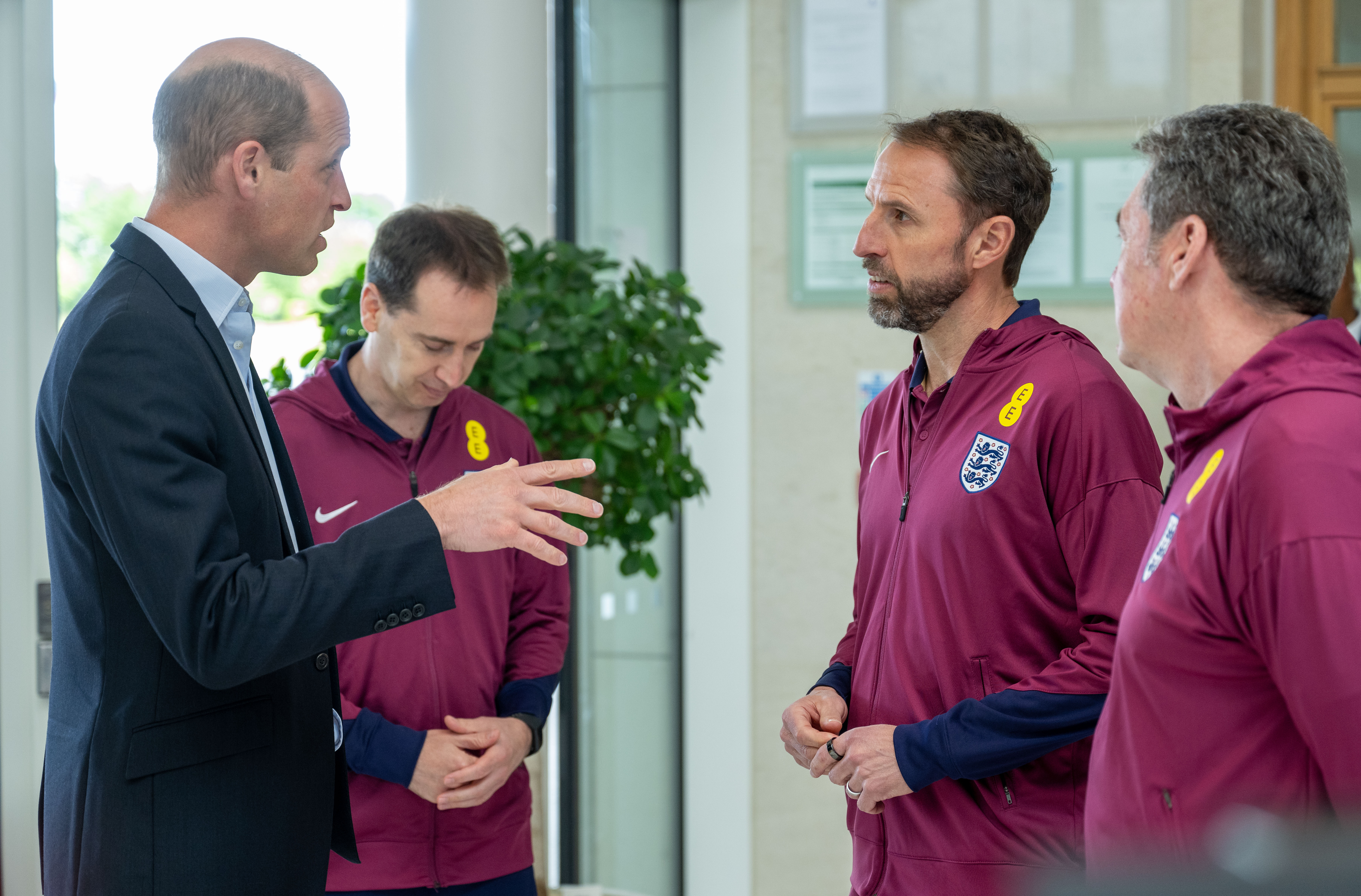 The Prince of Wales (left) speaks with England manager Gareth Southgate