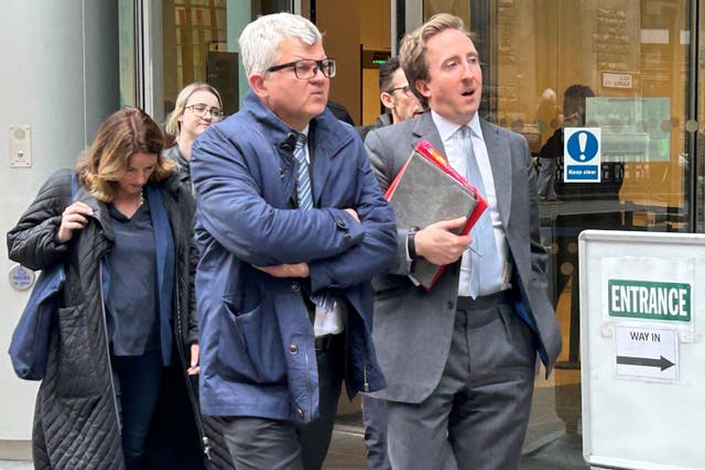 Adrian Chiles leaves the Rolls Building in central London (Tom Pilgrim/PA)