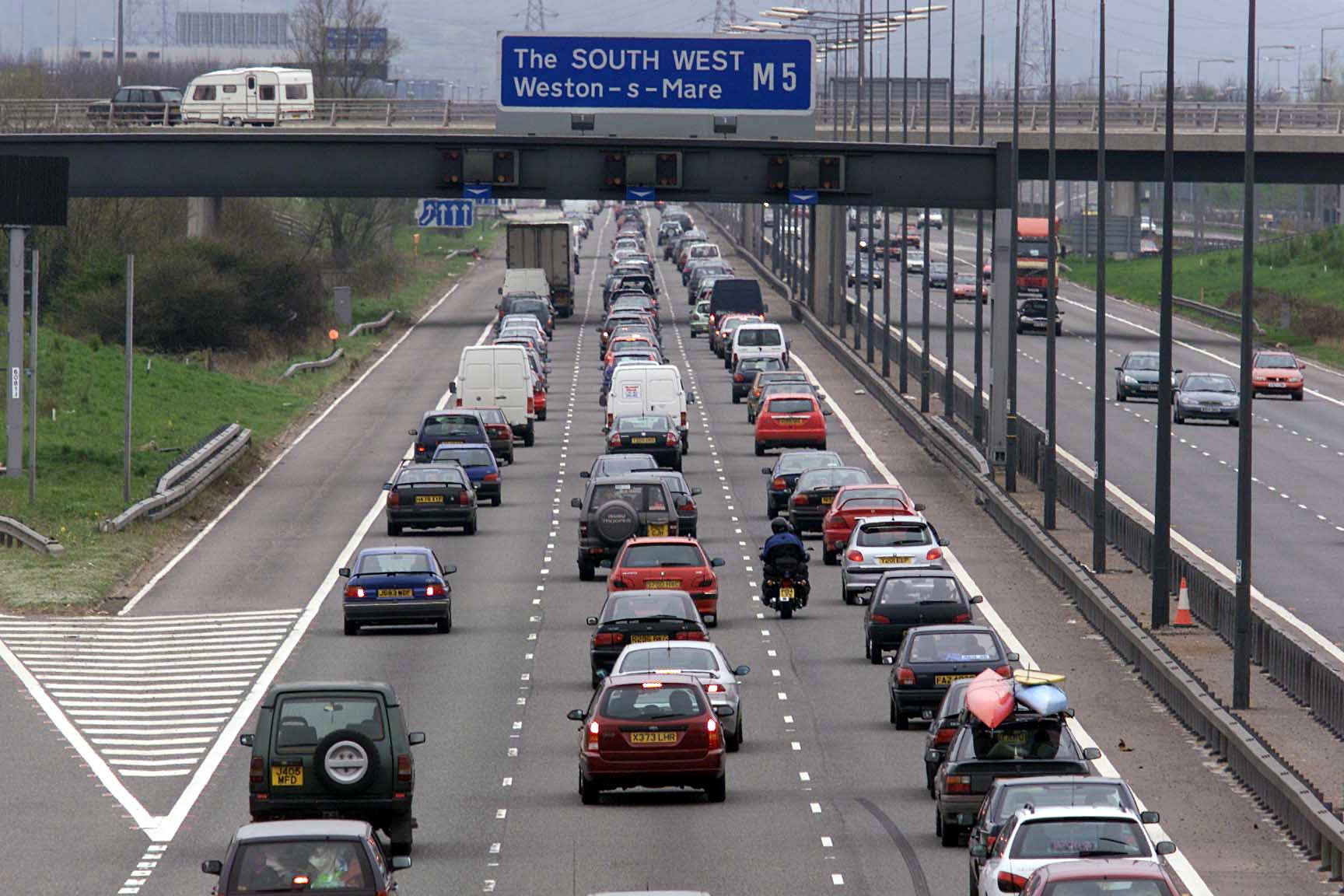 Heavy traffic heads for the south west on the M5 near Bristol (Chris Ison/PA)