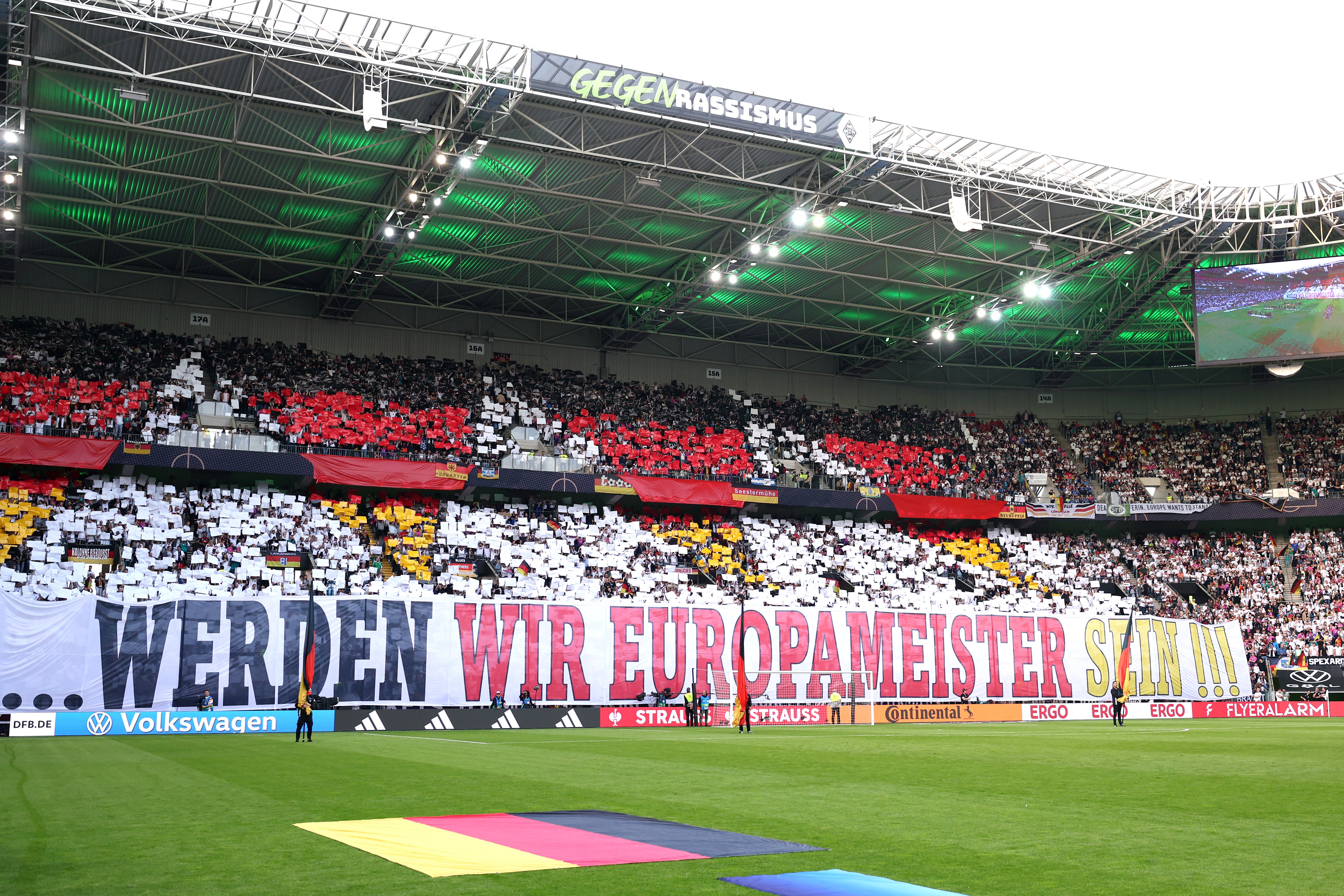 A banner expresses the hope of German fans, as the team bid to become European champions again
