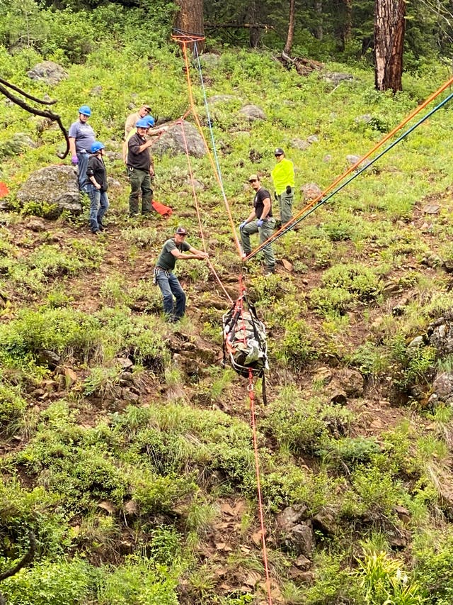 <p>Brandon Garrett was rescued from a ravine in Oregon last week after his dog ran to get help</p>