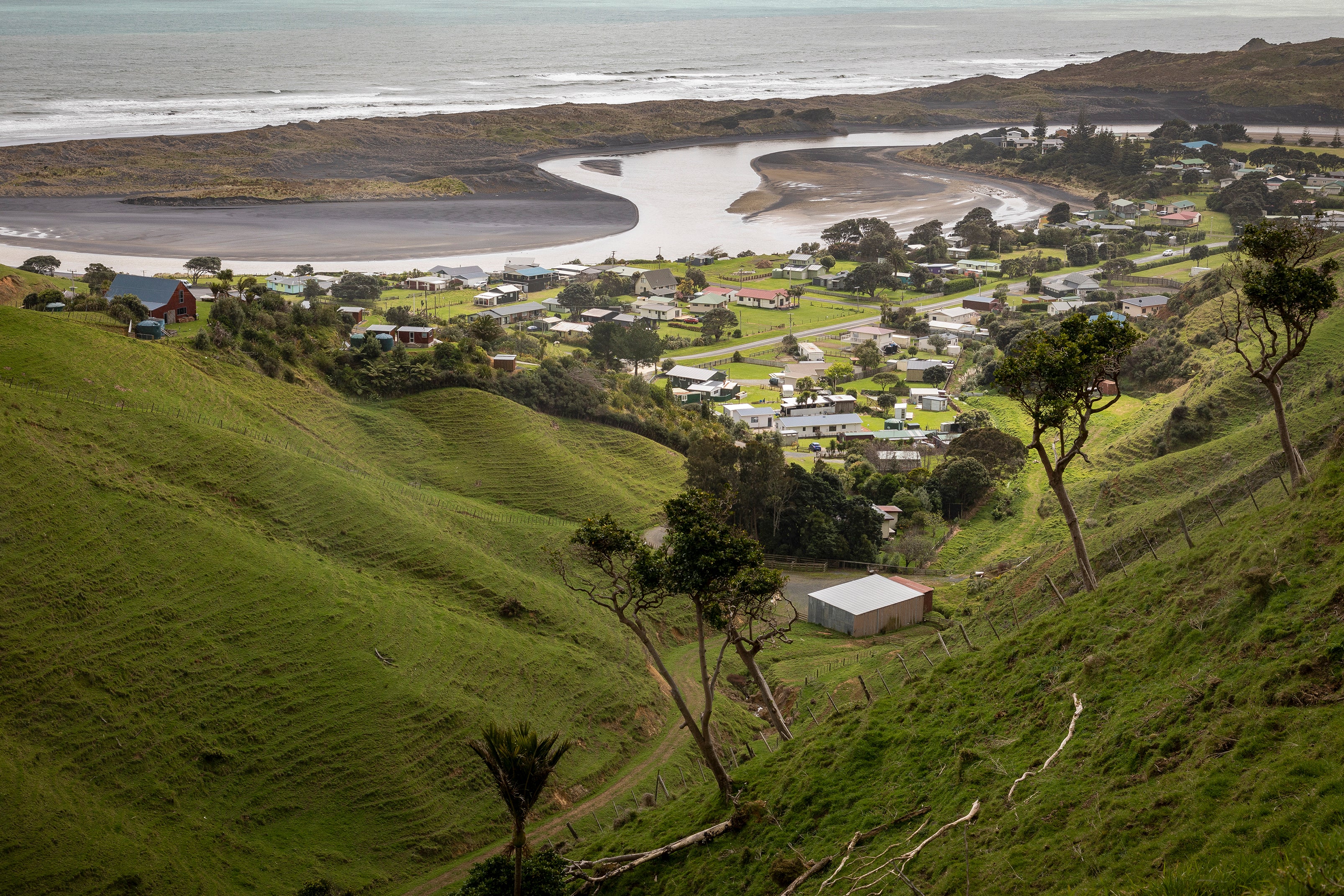 A general view of Marokopa Township in the North Island of New Zealand, where Tom Phillips and his three children lived before their disappearance