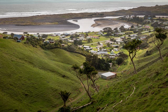 <p>A general view of Marokopa Township in the North Island of New Zealand, where Tom Phillips and his three children lived before their disappearance</p>