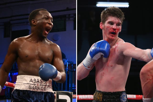 <p>Abass Baraou (left) and Macaulay McGowan will vie for the Europan super-welterweight belt</p>